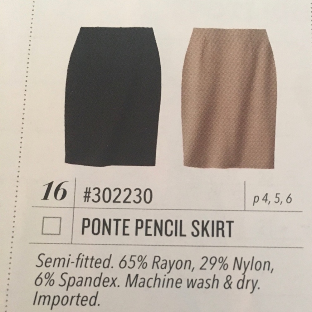 Jockey Ponte Pencil Skirt, Size M, Cappuccino